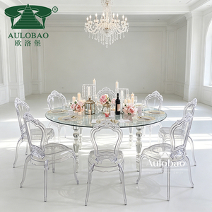 Diseño de alquiler de eventos Mesa de boda de acrílico transparente de forma redonda para fiesta - Product Image 1
