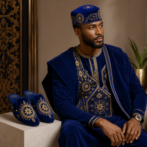 African Native Yoruba for <b>Head</b> <b>Wrap</b> High Quality Mens Ethnic Bandana Cap Traditional Ceremony Church Event Wholesale <b>Silk</b> - Product Image 1