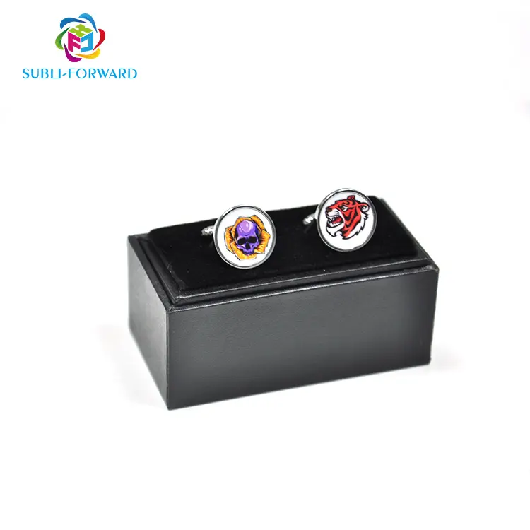 Sublimation Printing Handsome New Stainless Steel Cuff Links Men Jewelry Fashion Cufflink only Custom Cufflinks box