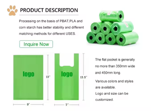 Sacs à déjections canines jetables personnalisés Petop en gros, écologiques, colorés, parfumés, en plastique - Product Image 3