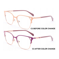 Gafas Ópticas con Montura Metálica de Patrón Sólido Bicolor y Diseño Fotocromático Entrelazado, Venta al por Mayor de Fábrica de Monturas y Patillas Ópticas