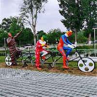 Estatua de Joker de Dibujos Animados de Resina de Tamaño Real para Jardín, Escultura de Payaso de Fibra de Vidrio
