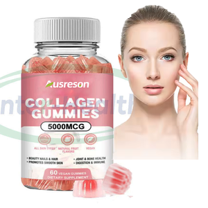 Ausreson Halal colágeno péptido blanqueador osos gomoso pelo piel y uñas suplemento vitamina C Multi colágeno gomitas para la piel - Product Image 1