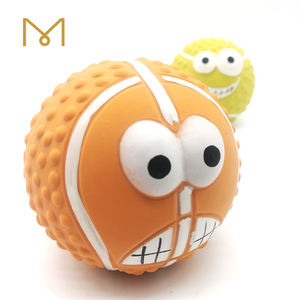 Squeaky प्राकृतिक रबर लेटेक्स भावनात्मक अभिव्यक्ति कुत्ते की गेंद मुस्कान के साथ खेल - Product Image 5