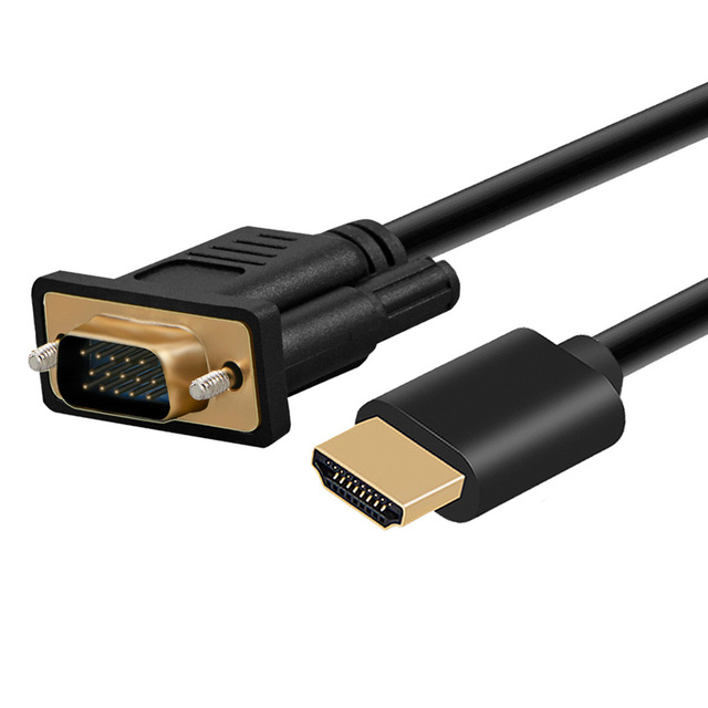 HD to VGA Adapter Cable, Full HD 1080P, 60Hz Male to Male Video Converter, Gold-Plated Connector to VGA Monitor/Projector