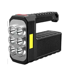 LED rechargeable dual light source with COB solar flashlight Outdoor strong light night fishing portable flashlight