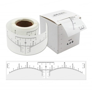 50 autocollants jetables adhésifs pour sourcils, règle de mesure en plastique pour microblading, tatouage, PMU, règle de cartographie des sourcils - Product Image 2