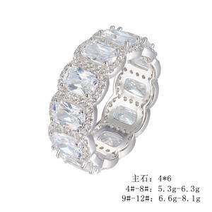 Anillo de Plata de Ley 925 de Lujo para Mujer y Hombre, con Circonita Cúbica de Corte Esmeralda 5A, Antideslustre, para Fiesta, Promesa, Aniversario, Boda, Joyería Fina - Product Image 4