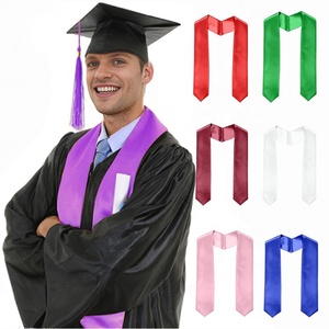 All'ingrosso personalizzare Unisex adulto semplice laurea viola fascia di raso a stola per studente di laurea - Product Image 1
