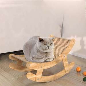 Sillón mecedora de lujo grande de sisal natural para gatos y rascador con hamaca reclinable integrada - No suelta fibra en verano - Product Image 4