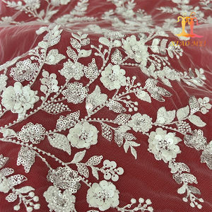 <span class=keywords><strong>Xiao</strong></span> <span class=keywords><strong>mei</strong></span> – Textile de mariée blanc, broderie fantaisie, tissu perlé de luxe, dentelle, XM-BF0592 - Product Image 3