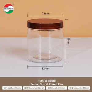 Botol Plastik PET Silinder Transparan Berkualitas Makanan dengan Tutup Sekrup untuk Penyimpanan Kosmetik, Camilan & Kue - Product Image 2
