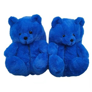 Vente chaude dessin animé ours en peluche taille unique pantoufles sol maison en peluche épais chaud coton chaussures en peluche pantoufles - Product Image 3