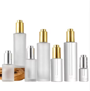 Factory Price KELE Brand Skin Care Packaging Push Button Dropper <b>Bottle</b> 30ml <b>50ml</b> Glass Screen Printed Makeup Serum Oil <b>Bottle</b> - Product Image 1