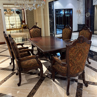 Ensemble de table à manger extensible en bois de style américain pour salle à manger antique