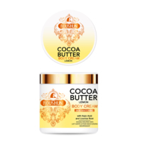Crème pour le corps au beurre de cacao et au citron ROUSHUN, éclaircissante pour la peau avec de l'acide kojique et de la racine de réglisse, doublement nourrissante et hydratante
