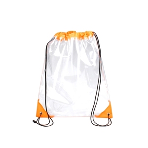 Natural Style Stadium Approved Clear Drawstring <b>Bag</b> Transparent PVC with Soft Polyester Lining See-Through Backpack - Product Image 5