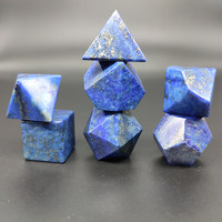 Dés de pierre précieuse polyédrique vierges pour donjons et dragons Lapis Lazuli 7 pièces ensemble 16-24mm taille en gros