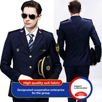 Ensemble d'uniformes ferroviaires unisexe, tenues d'uniformes scolaires, vêtements d'agent de train à grande vitesse, vêtements de conducteur de train, veste de travail
