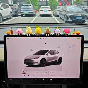ของตกแต่งหน้าจอรถยนต์รูปผักสีแดงสดน่ารัก ทำจากยางนิ่ม DIY สำหรับตกแต่งคอนโซลกลางภายในรถ - Product Image 1