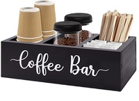Boîte de rangement en bois avec logo personnalisé et 3 compartiments divisés Petit emballage cadeau à usage domestique pour l'organisation des tasses à café