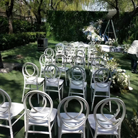 Chaise en bambou blanc de luxe, matériau PP durable, pour hôtel moderne, salle à manger, fête, mariage, événement, banquet, extérieur, chaise en plastique