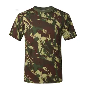 100% Cotton/polyester Dry Fit Short Sleeve Green Beige Men's T-shirt