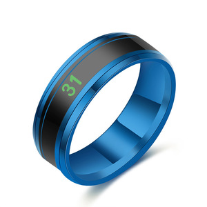Stainless Steel Temperature Sensing <b>Ring</b> Gold Black Color Changing Smart Jewelry Unisex Fashion <b>Ring</b> - Product Image 4