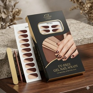 22 Uds. Parches de Uñas de Gel Sin UV, No Requiere Lámpara, Ecológicos, Precurados, Envolturas de Gel para Uñas de Larga Duración, Brillantes, Certificación CE, Coreanos - Product Image 1