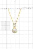 Collier minimaliste en alliage de cuivre plaqué or 14 carats avec imitation de perle et chaîne en forme de vague d'eau avec diamant taille ovale pour unisexe, anniversaire