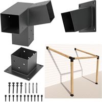Kit de support en acier de connexion en bois durable pour poutres en bois Extension de structure de pergola personnalisée 4x4 (taille réelle: 3.5x3.5 ")