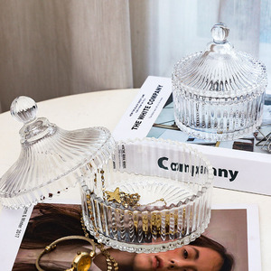 Luxury <strong>Decorative</strong> European-style Special Shape Empty Round Glass Candle <strong>Jars</strong> with Glass Lid - Product Image 6