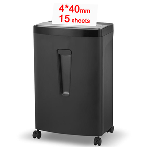 Déchiqueteuse <span class=keywords><strong>de</strong></span> <span class=keywords><strong>papier</strong></span> <span class=keywords><strong>de</strong></span> bureau Comet Electronics P4, coupe transversale, CD, carte <span class=keywords><strong>de</strong></span> crédit, destruction <span class=keywords><strong>de</strong></span> données d'archives, capacité <span class=keywords><strong>de</strong></span> 15 feuilles, alimentation électrique - Product Image 1