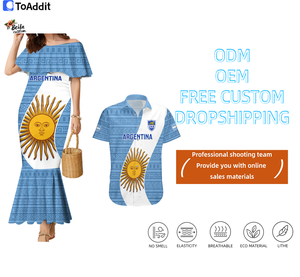 Robe ajustée à une épaule et maillot de football personnalisés pour couples de rugby d'Argentine - Product Image 3