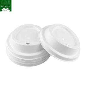 Couvercle en papier de canne à <span class=keywords><strong>sucre</strong></span> 100% Compostable, couvercle de café biodégradable pour tasse à café - Product Image 3