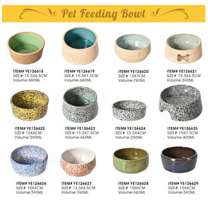 Grosir Pabrik mangkuk makanan hewan peliharaan keramik Stoneware desainer kualitas tinggi mangkuk piring kucing makan anjing lucu kapasitas tinggi - Product Image 5