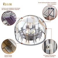 Tente dôme transparente en polycarbonate pour camping en plein air, 3,3 m x 3,8 m
