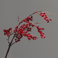 Branche de baies rouges artificielles, fausses baies d'hiver, pour la décoration de la maison, du salon, des mariages et de Noël