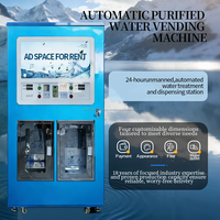 Máquina expendedora de agua helada totalmente automática las 24 horas, máquina combinada personalizable para agua pura y cubitos de hielo