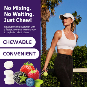 Tabletas de Electrolitos de Alta Potencia para Recuperación, Resistencia y Rendimiento, Sin Gluten, Sabor Natural, Veganas, Masticables y Prácticas - Product Image 3