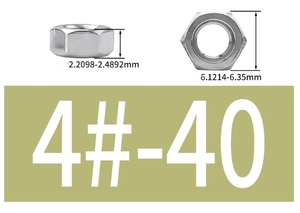 LeGood 304 Stainless Steel Hex <b>Lock</b> Nuts #2-56 Plain Finish - Product Image 5