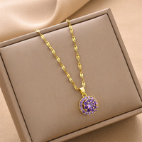 Collier en acier inoxydable 18 carats plaqué or de jour de fantaisie avec pendentif papillon bijoux de tour de cou de perle d'imitation de conception de diamant brillant