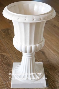 Maceta <span class=keywords><strong>de</strong></span> Plástico Blanca con Borde Festoneado Estilo Griego, Urna para Plantas, Florero - Product Image 6