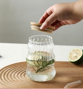 Tasse en Verre Créative de 500 ml Portable pour Boissons Froides (Café, Lait, Coca, Jus) avec Paille et Couvercle en Bambou - Product Image 5