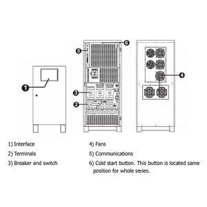 Kebos KT33-100KL 100KVA 80KW 저주파 백업 전원 공급 장치 3 상 순수 사인파 SNMP 온라인 산업용 UPS 의료 - Product Image 6