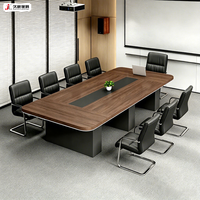 Table de conférence rectangulaire en bois de luxe moderne sur mesure JIUSHUN pour salle de réunion de bureau