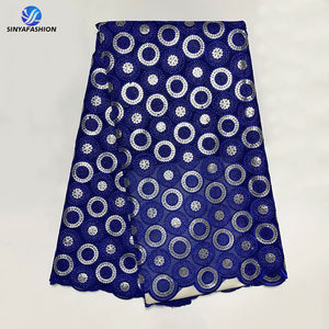 Tela de Encaje de Organza de Poliéster 100% Ecológica con Lentejuelas Africanas y Bordado Francés en Muchos Colores, 5 Yardas, para <span class=keywords><strong>Zapatos</strong></span> y Bolsos - Product Image 1