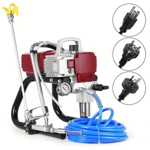 Pistola pulverizadora de pintura eléctrica sin aire de alta presión de 1500W, modelo 450, 220V, con caja de engranajes de acero, 1 año de garantía para la batería - Product Image 2