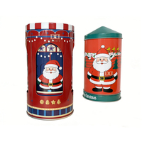 Boîte à musique en étain rotative à double couche de luxe, ensembles cadeaux alimentaires, OEM, boîte en étain décorative, occasions spéciales de Noël, emballage métallique