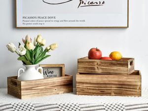 Ensemble de 3 boîtes en bois <span class=keywords><strong>pour</strong></span> le rangement, petites <span class=keywords><strong>caisses</strong></span> <span class=keywords><strong>pour</strong></span> l'affichage et l'organisation, boîtes de rangement de style farmhouse <span class=keywords><strong>pour</strong></span> l'artisanat - Product Image 2